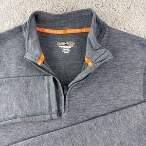 Omni-Wool 1/4 Zip Pullover Mens L Gray Base Layer Wool Blend Gorpcore Outdoors